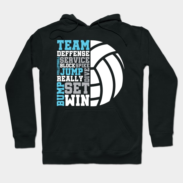 Volleyball Words Hoodie by Om That Shop